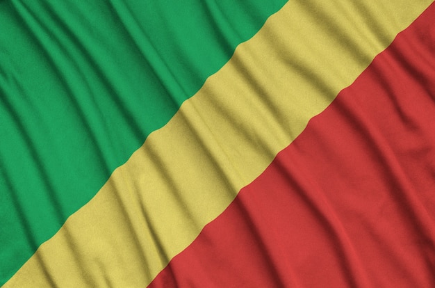 Drapeau du Congo avec beaucoup de plis.