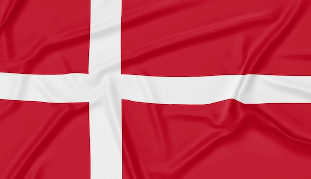 Drapeau du Danemark réaliste