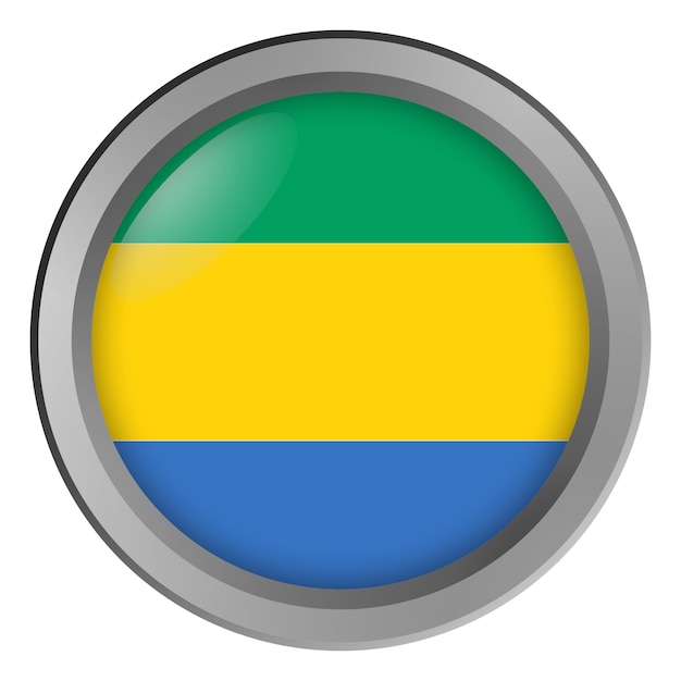 Drapeau du Gabon rond comme un bouton