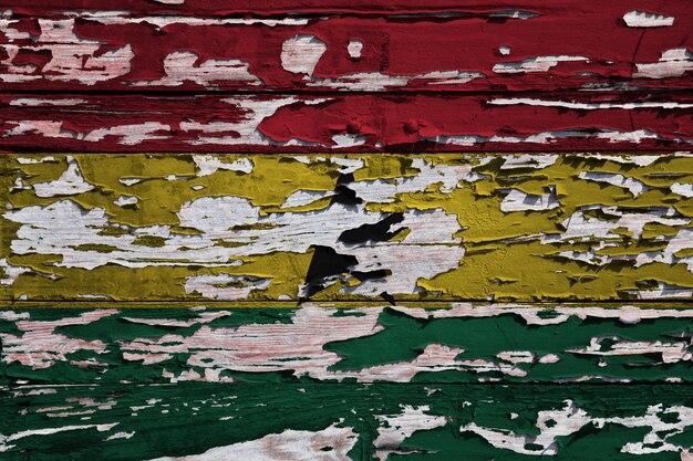 Photo le drapeau du ghana peint sur une planche de bois