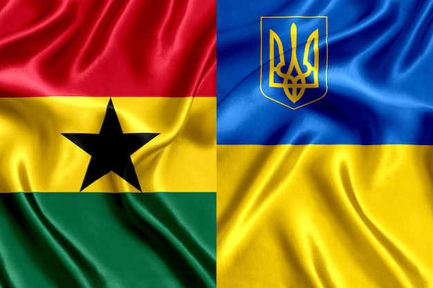 Drapeau du Ghana et de l'Ukraine