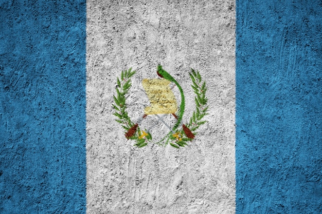 Drapeau du Guatemala peint sur le mur de grunge