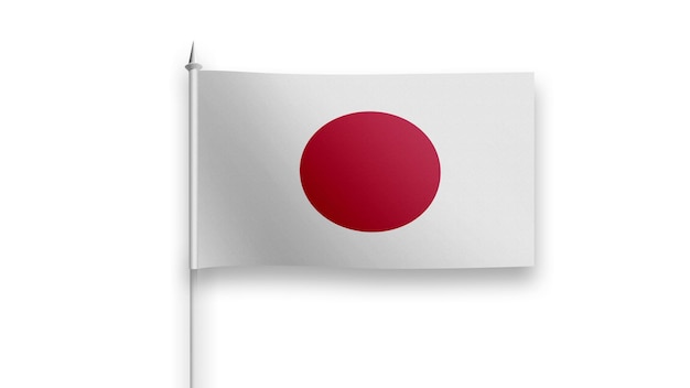 Drapeau du Japon sur fond blanc