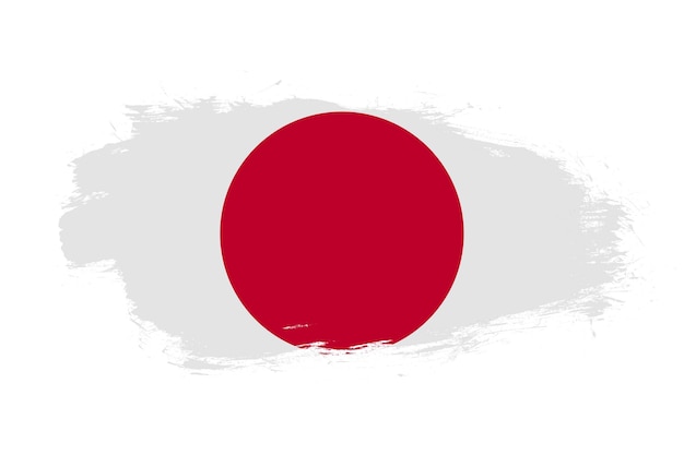 Photo drapeau du japon sur fond de pinceau blanc