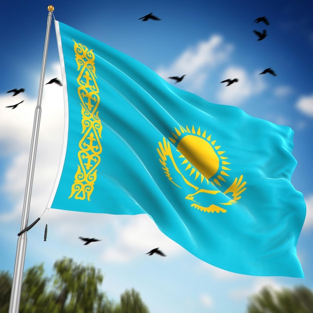 Photo drapeau du kazakhstan