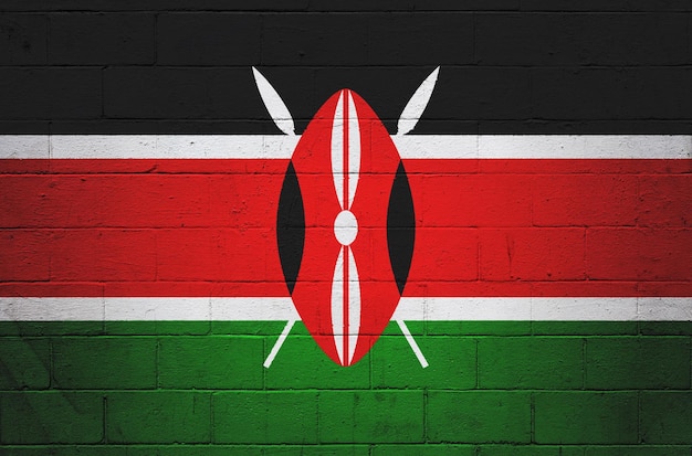 Drapeau du Kenya peint sur un mur