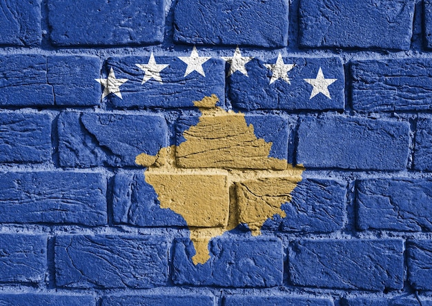 Drapeau du Kosovo sur le mur