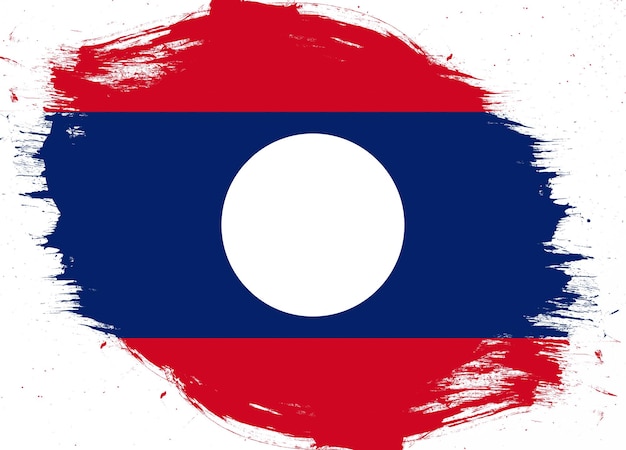 Drapeau du laos sur fond de brosse grunge en détresse