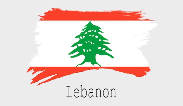 Drapeau du Liban sur fond blanc