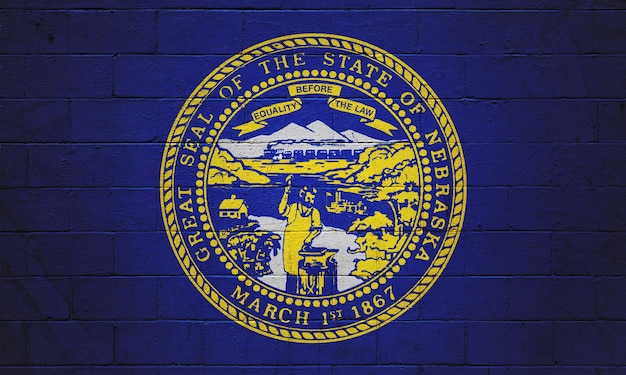 Drapeau du Nebraska peint sur un mur