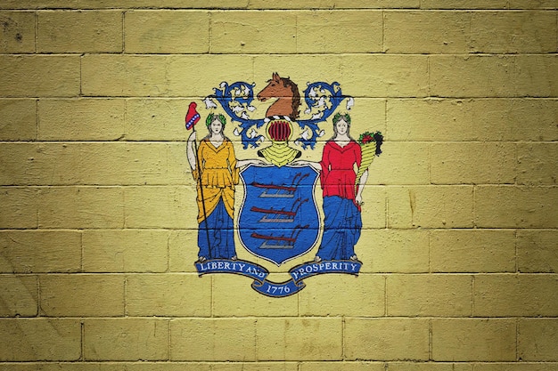 Drapeau du New Jersey peint sur un mur