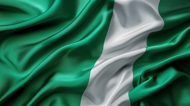 Le drapeau du Nigeria agitant dans le vent Symbole officiel de l'État du Nigeria