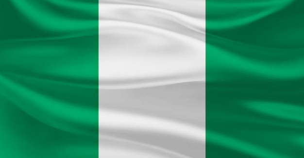 Drapeau du Nigeria volant dans les airs