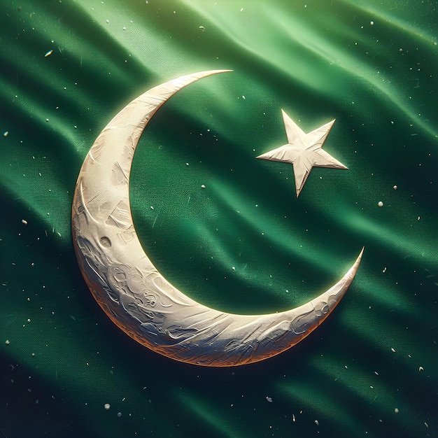 Drapeau du Pakistan sur fond blanc