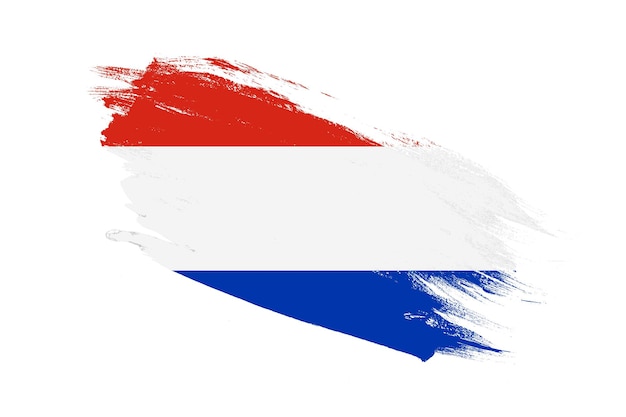 Drapeau du Paraguay avec des effets peints au pinceau sur fond blanc isolé