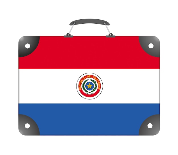 Drapeau du Paraguay sous la forme d'une valise de voyage sur fond blanc - illustration