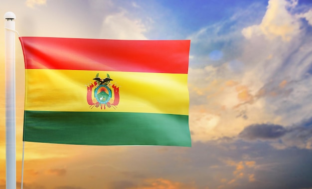 drapeau du pays bolivie, drapeau ondulant 3d isolé, esign