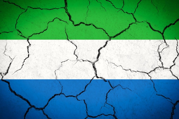 Drapeau du pays fissuré de la Sierra Leone