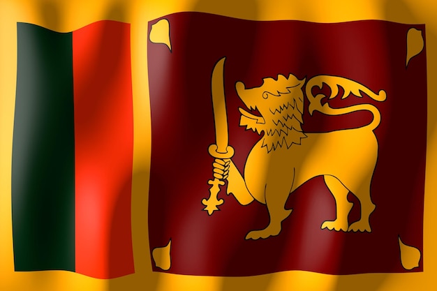 Photo drapeau du pays ondulé du sri lanka