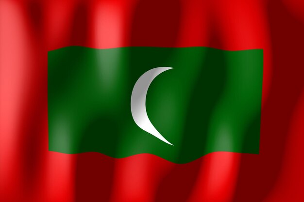 Photo drapeau du pays ondulé des maldives