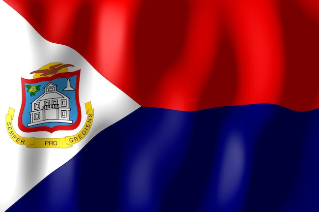 Drapeau du pays ondulé de Sint Maarten