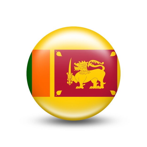 Drapeau du pays Sri Lanka dans la sphère avec une ombre blanche - illustration