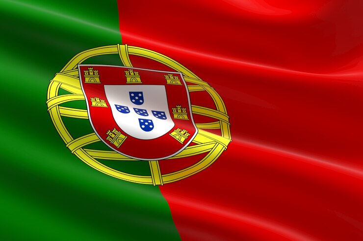 Photo drapeau du portugal. illustration 3d du drapeau portugais.