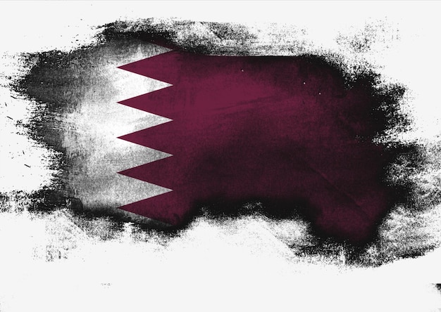 Drapeau du qatar peint au pinceau