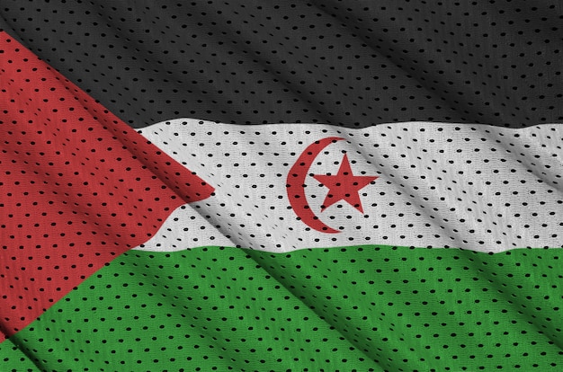 Drapeau du Sahara occidental imprimé sur un maillage en nylon et nylon