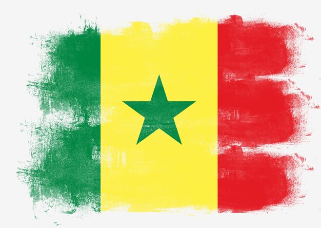 Drapeau du Sénégal peint au pinceau