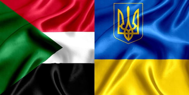 Drapeau du Soudan et de l'Ukraine