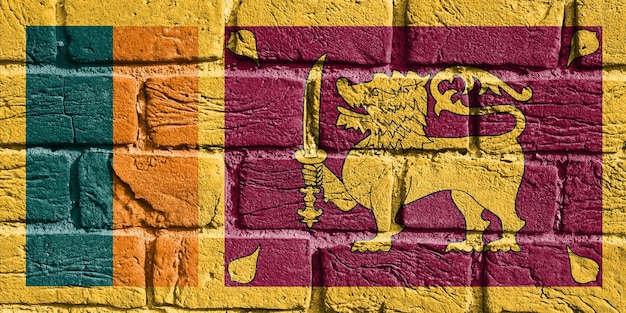 Drapeau du Sri Lanka sur le mur