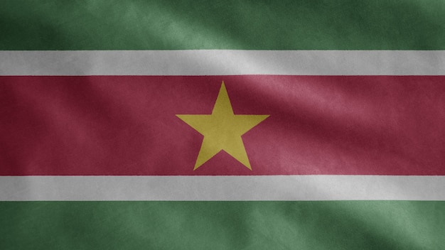 Drapeau du Suriname flottant au vent