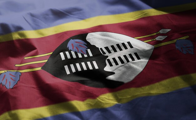 Drapeau du Swaziland froissé de près