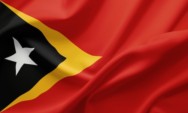 Photo le drapeau du timor-leste en gros plan