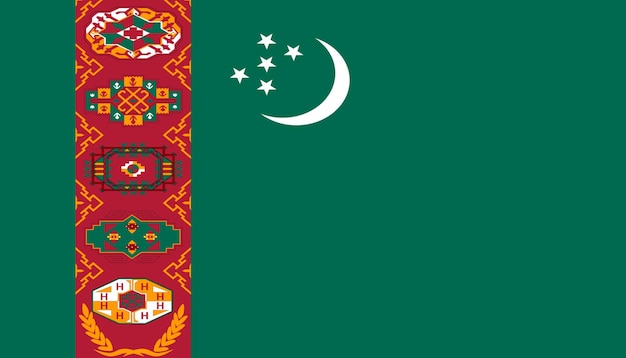 Photo drapeau du turkménistan drapeau turkmène symbole national du pays asiatique turkmène