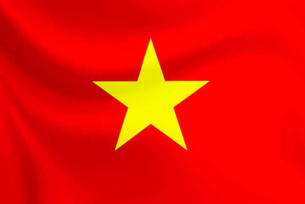 Drapeau Du Vietnam Sur Le Tissu De Texture.