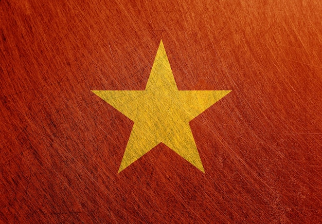 Drapeau du Vietnam vintage rétro fond en acier rayé