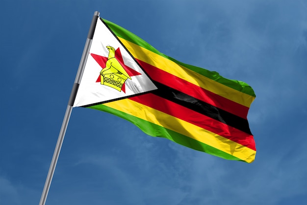 Drapeau du Zimbabwe en agitant
