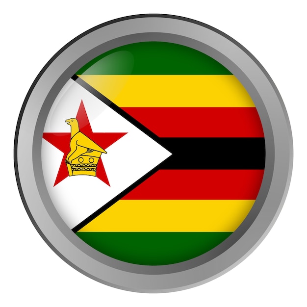 Drapeau du Zimbabwe rond comme bouton