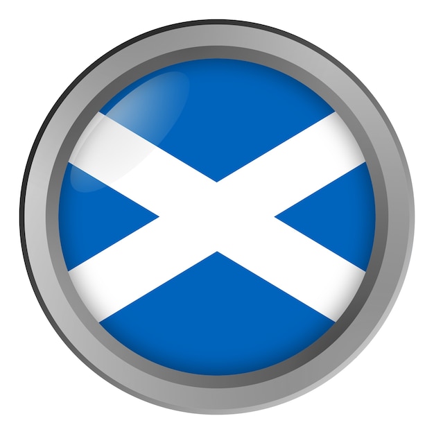 Photo drapeau de l'ecosse rond comme un bouton