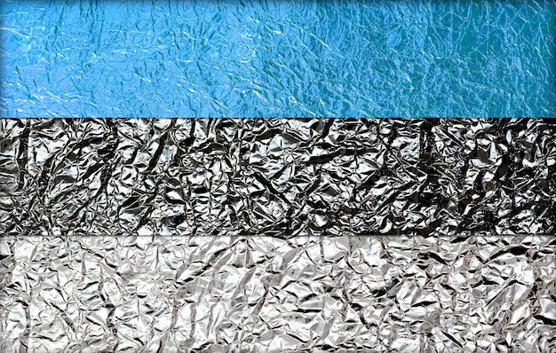 Drapeau de l'Estonie fait fond de texture de papier d'aluminium