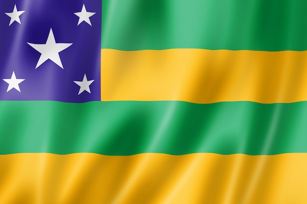 Drapeau de l'état de Sergipe, Brésil agitant la collection de bannières. illustration 3D