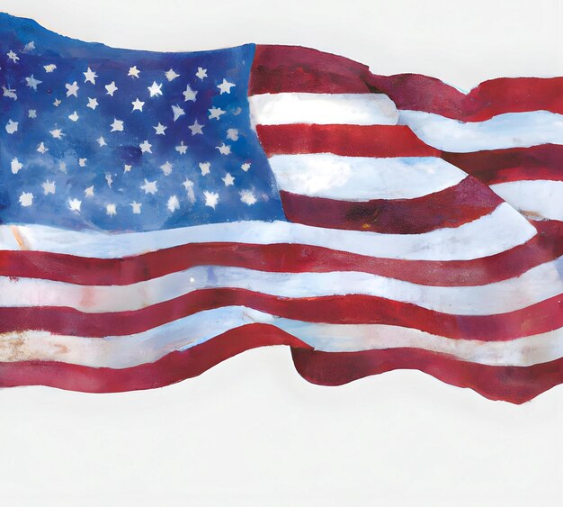 Photo drapeau des états-unis dans le style des dessins animés