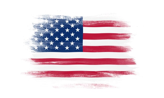Drapeau des États-Unis drapeau national à coup de pinceau