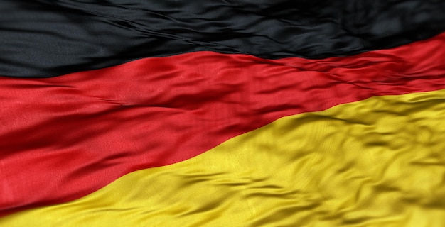 Le drapeau européen du pays de l'Allemagne est ondulé