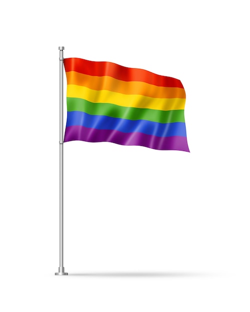 Drapeau de la fierté gay arc-en-ciel isolé sur blanc