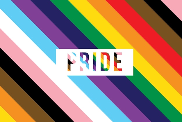 Drapeau de la fierté LGBT avec le mot fierté