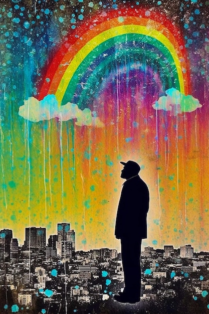 Drapeau de la fierté Rainbow Pride Month Collage art Collage LGBT