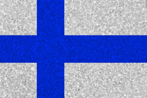 Drapeau de la Finlande sur la texture en polystyrène